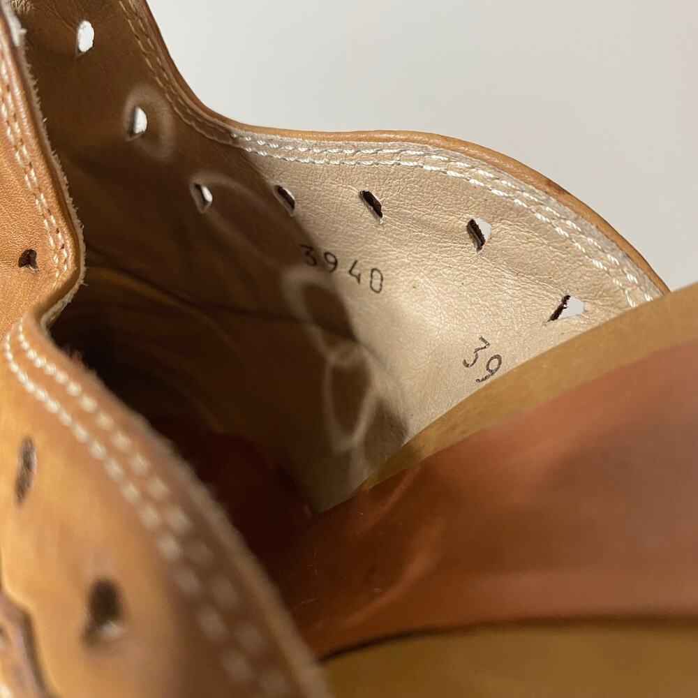 VIC MATIE Leather Western Heeled Mule Clog Laser-cut Detail Size US 9 EU 39 - Picture 7 of 9